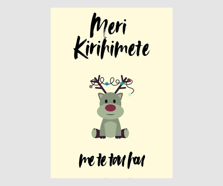 Meri Kirihimete Me Te Tau Hou Reindeer
