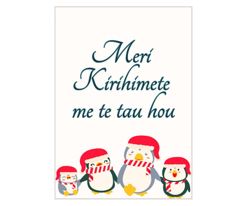 Meri Kirihimete me te Tau Hou - Christmas Penguins