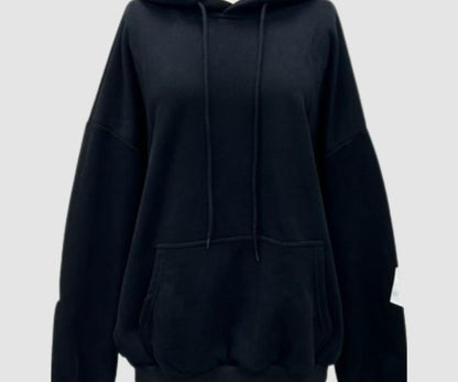 Hoodie - AOTEAROA Oversized Unisex, Black