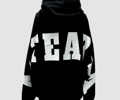 Hoodie - AOTEAROA Oversized Unisex, Black