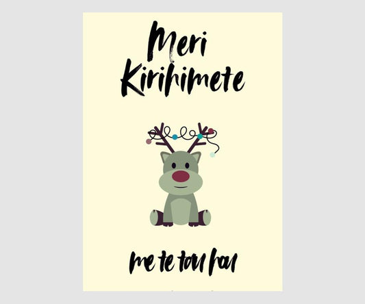 Meri Kirihimete Me Te Tau Hou Reindeer