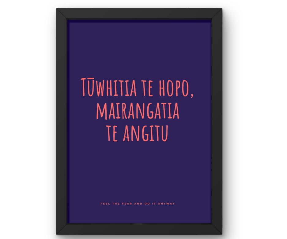 Angitu Māori: Tūwhitia te Hopo, Mairangatia te Angitu (colour)