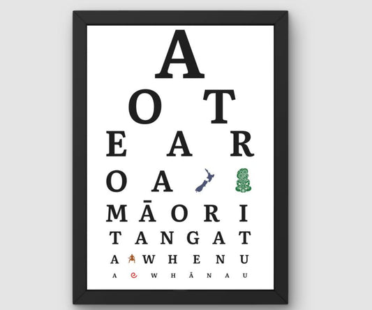 Aotearoa Eye Chart (Black/White)