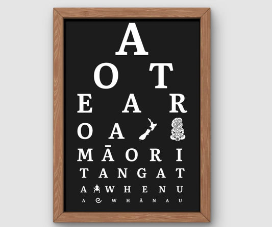 Aotearoa Eye Chart (White/Black)